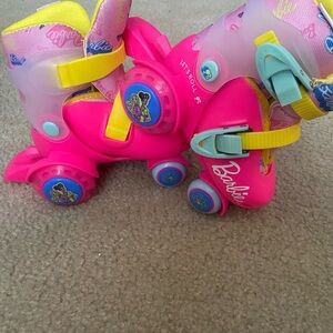 Trainer Barbie Pink and Yellow Kids Roller Skates with light up wheels